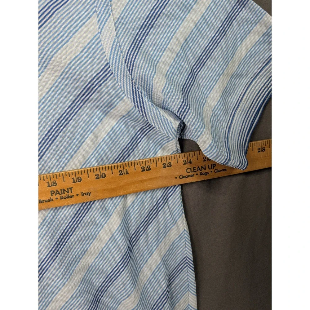 Tommy Hilfiger Mens Blue Striped Short Sleeve Polo Shirt L